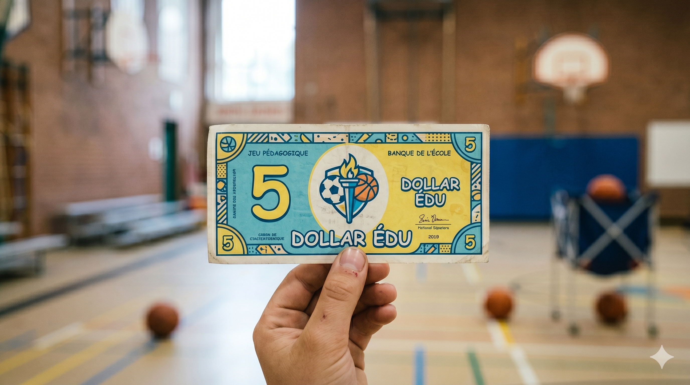Billet Dollar ÉDU tenu par un élève