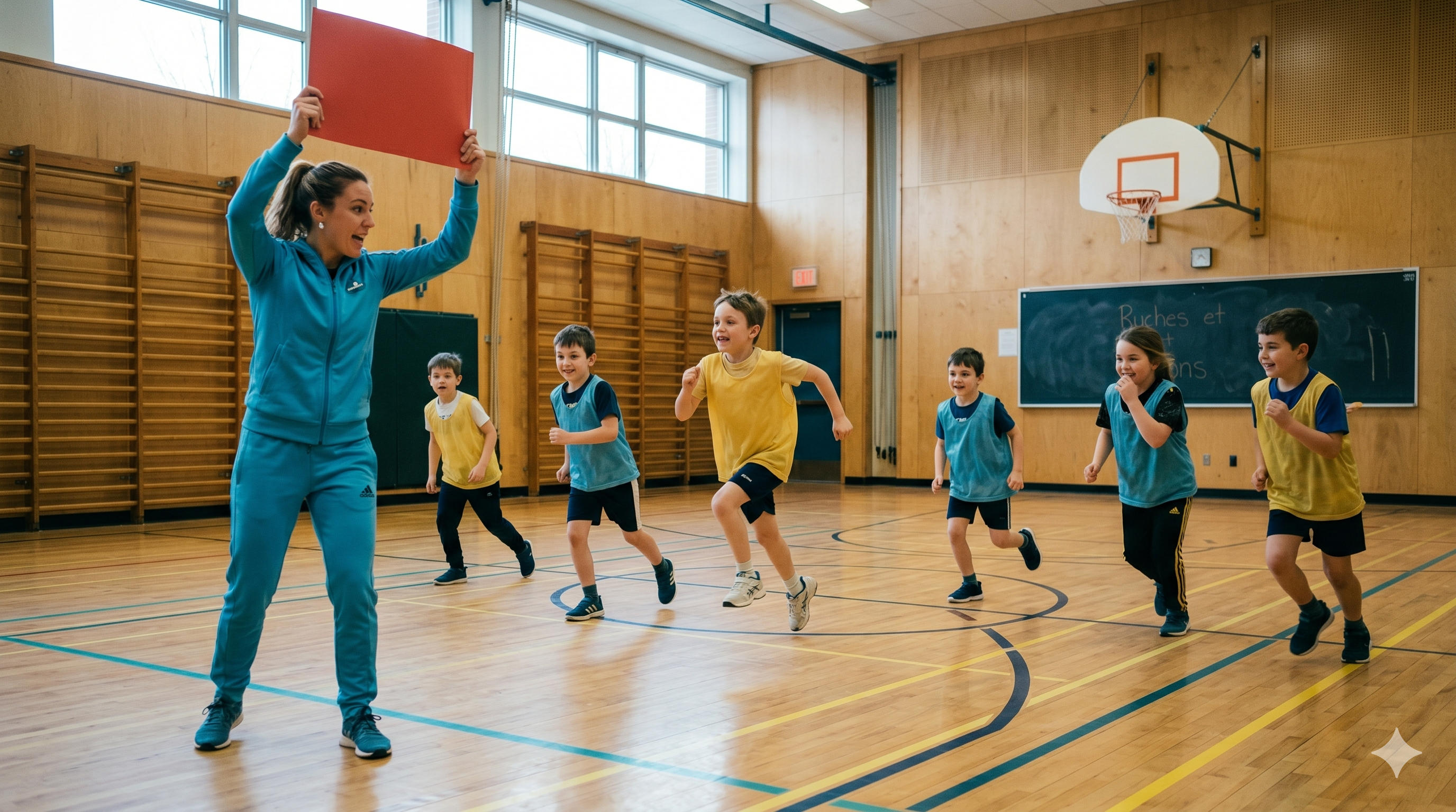 Jeu des feux de circulation au gymnase